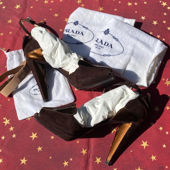 Prada structural Deco heels, Strap Sandals, Vintage - Picture 7 of 16